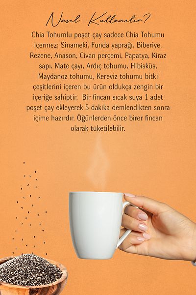 Mecitefendi Chia Seed Tea Filtered Bags 40 Pieces