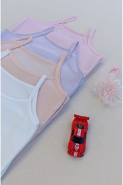 siyalife 4-Piece Ribbed Flexible Fabric Children's Tank Top
