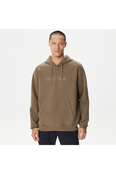 Nautica Erkek Kahverengi Standart Fit Kapüşonlu Sweatshirt
