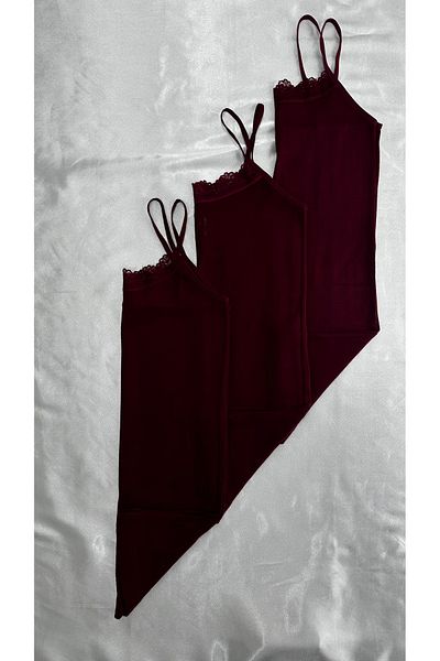 Lunamiratto Jacquard Lace Women's Undershirt - Basic Set with 3 String Straps