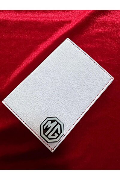 ATTA PAZARLAMA حامل ترخيص من الجلد الأبيض من زجاج شبكي منقوش، حافظة ترخيص، مح...