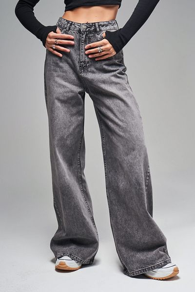 its basic Gray Smoked 4W414 - 100% Koton Palazzo Denim, Wide Leg