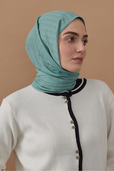 Modakaşmir Şal cu model triunghi din seria Soft Jacquard