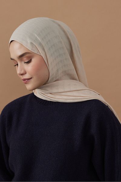 Modakaşmir Σάλι με τριγωνικό σχέδιο σειράς Soft Jacquard