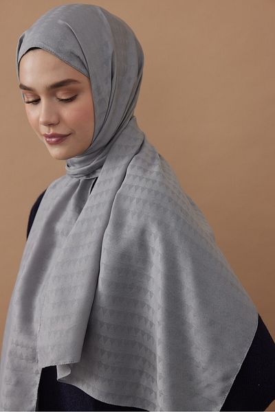 Modakaşmir Şal cu model triunghi din seria Soft Jacquard