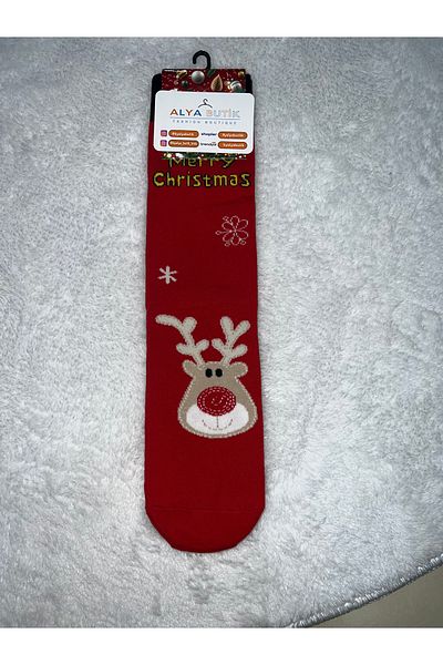 ALYA BUTİK New Year's Sock with Deer Detail