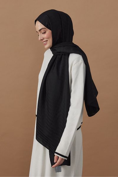 Modakaşmir Şal cu model triunghi din seria Soft Jacquard