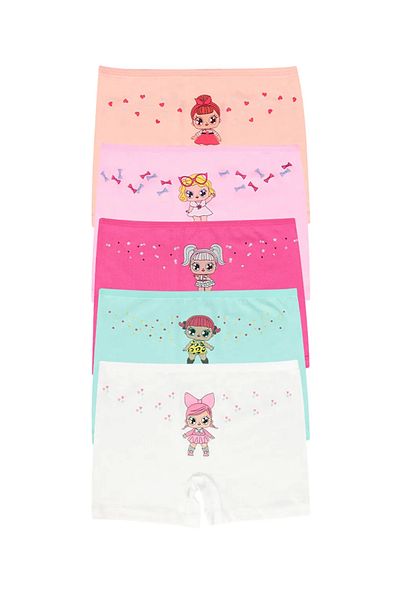 LC Waikiki Girl's Cotton Elastane Boxers 5 Pack