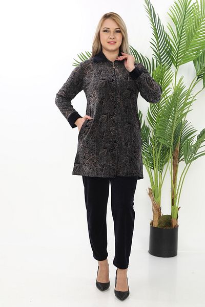 STELLETO Set de lenjerie de corp din catifea din bumbac pieptănat cu model