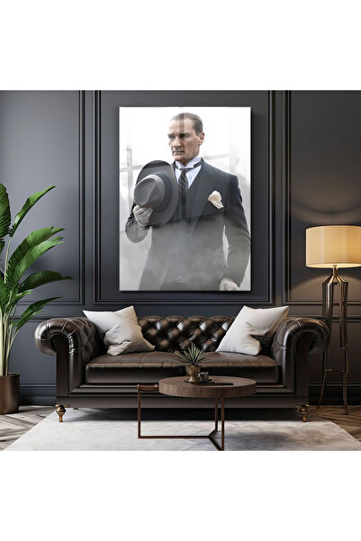 PoyKilArt Cam Tablo - M. K. Atatürk - Duvar dekorasyonu - Ofis dekorasyonu - ...