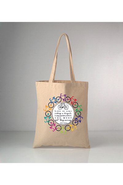GİFTORA Bicycles Printed Raw Cloth Shoulder Bag