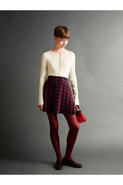 LC Waikiki Fusta plisată pentru femei Lcwk Slim Fit în carouri