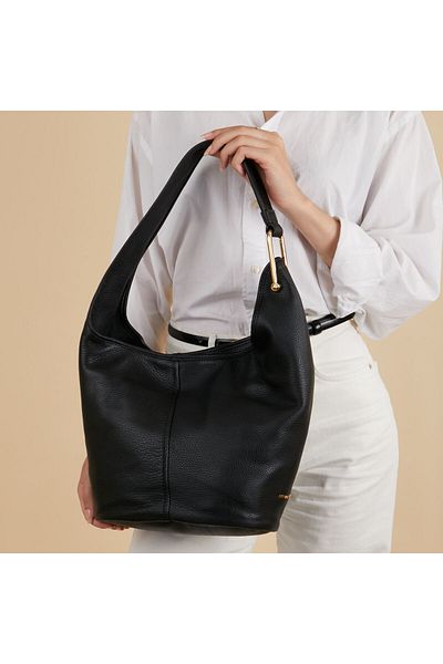Michael Kors Sonny Schwarze Leder-Umhängetasche 30F4G2YL6L-001