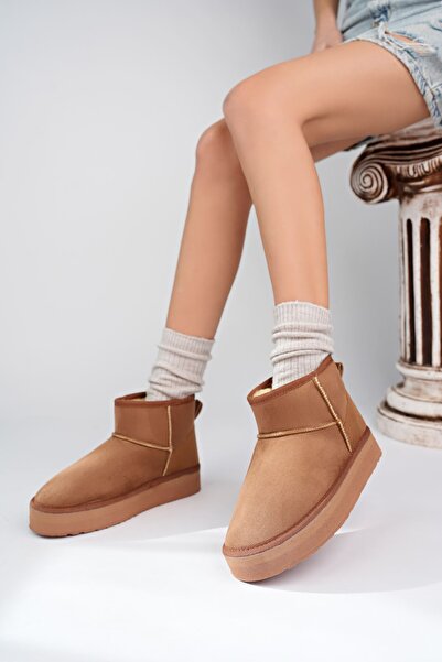 epaavm Yüksek Taban Bilek Boy İçi Yünlü Taba Bot