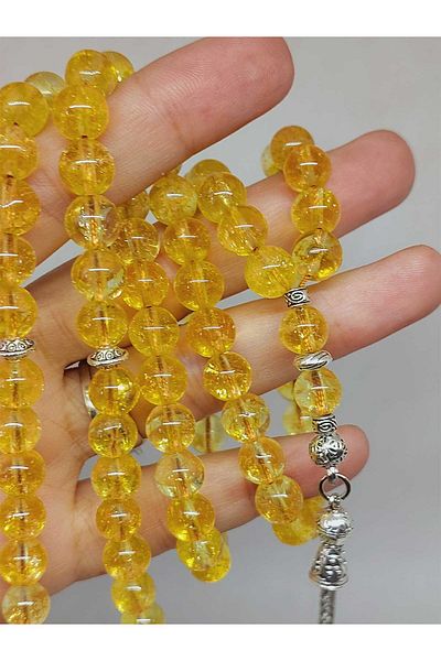 Yasamtohumu Πέτρα Citrine Dark Color 99mm Prayer Beads 8mm (4713)