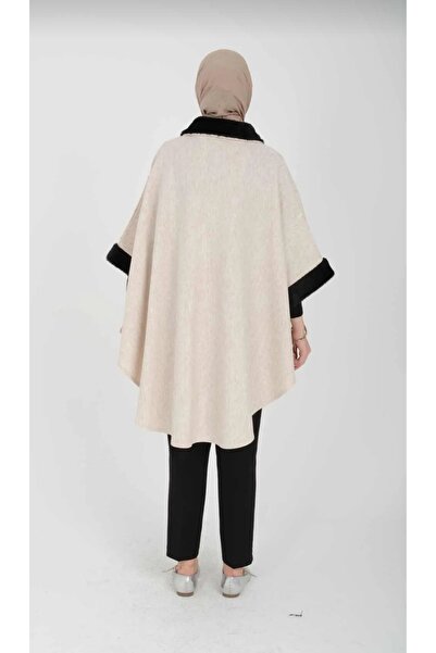 MODA MAÇKA PARK Women's Embroidered Standard Size Pancho