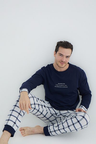 Trendyol Collection Σετ Πιτζάμες Πλεκτό Navy Blue - TMNAW25PT00071
