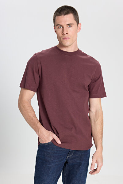 WRANGLER Regular Fit Normal Kesim Bisiklet Yaka %100 Pamuk Mor Tişört
