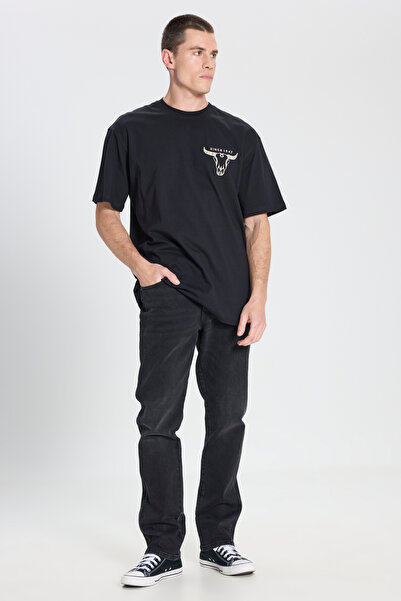 WRANGLER Loose Fit Relaxed Cut Crew Neck 100% Cotton Black T-Shirt