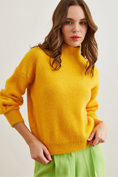 Olalook Yellow Beard Knitwear Sweater - Stand Collar, Soft Texture Kzk- 19000859