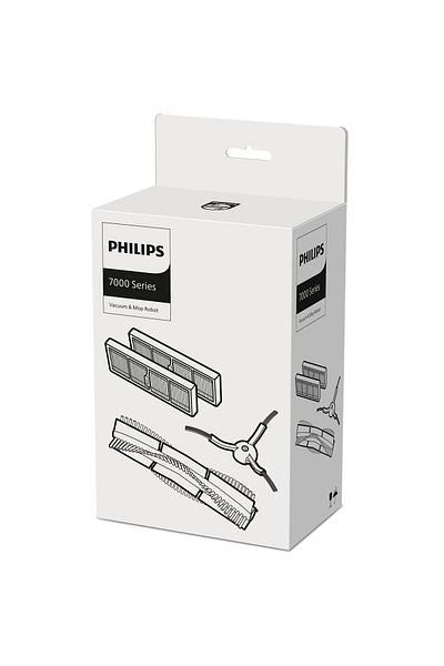 Philips Replacement Kit for Homerun 7000 Series Robot - 2X Washable Filters, 1X Main Brush - Xv1473/00
