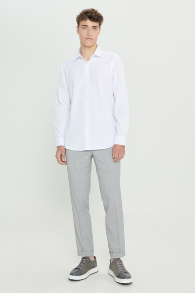 ALTINYILDIZ CLASSICS Comfort Fit Rahat Kesim Yan Cepli Desenli Beli Lastikli Kumaş Klasik Pantolon