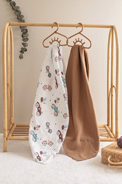 Bedeca طقم مكون من قطعتين من القطن العضوي بنسبة 100% - بطانية أطفال من الموسل...