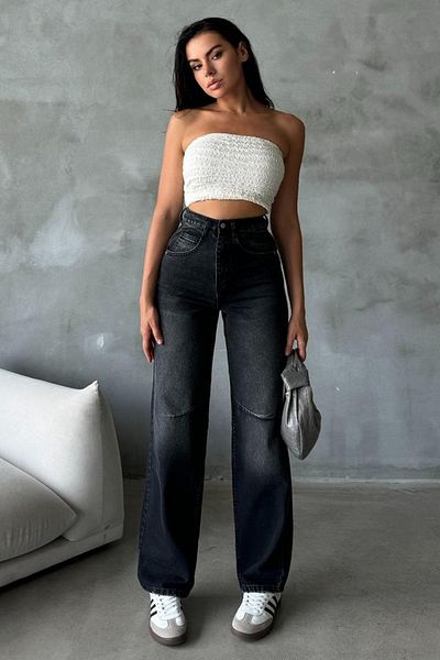 Trendyol Collection Ανθρακί ψηλόμεσο τζιν TWOAW25JE00377