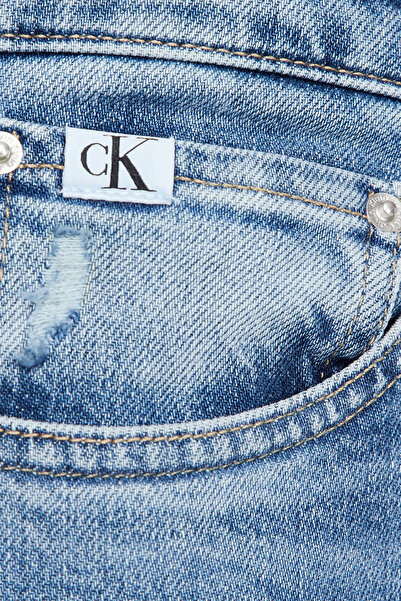 Calvin Klein Jeans Férfi Jean nadrág - logóval, cipzárral és nyomógombokkal, 4 zsebbel, bal színű