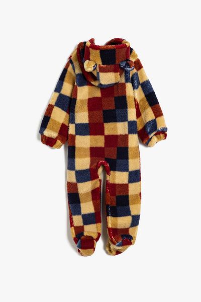 Koton Baby Marineblau karierter Baby-Jungen-Overall 5WMB10319TK