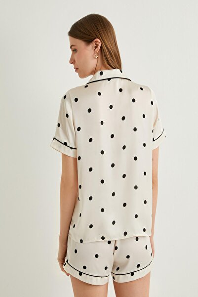 Koton Siyah Desenli Kadın  Pijama Üstü 4SLK50074MW