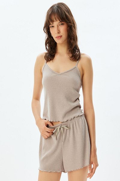 Koton Hellbraune Damen-Shorts und Bermudas 5WLK80012MK