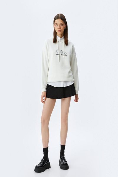 Koton Ecru Women's Sweatshirt 5Wal10605Ik