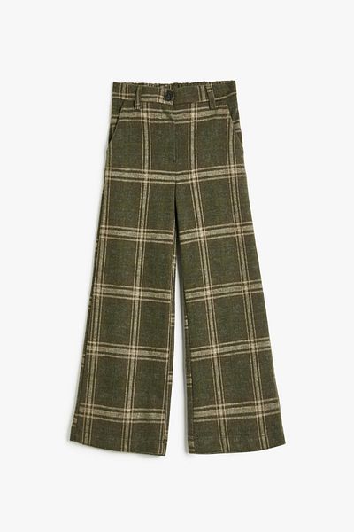 Koton Khaki Plaid Girls' Jeans 5Wkg40271Ak
