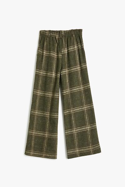 Koton Khaki Plaid Girls' Jeans 5Wkg40271Ak