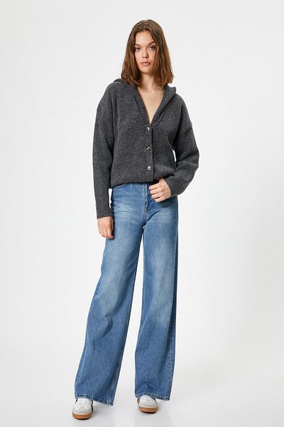Koton 5Wal90017It Model Anthracite Women's Cardigan
