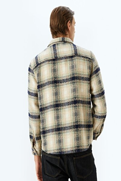 Koton Μπλε καρό ανδρικό πουκάμισο 5WAM60165HW