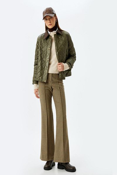 Koton Khaki Plaid Patterned Women's Jeans - 5Wak40053Ew