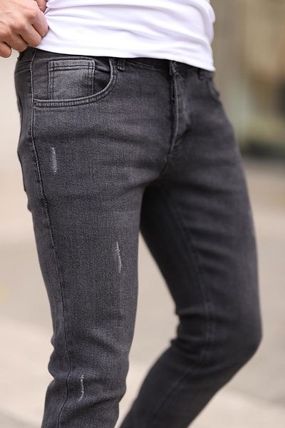 Trendyol Collection Anthrazitfarbene, schmal geschnittene Jeans-Jeanshose TMNAW25JE00013