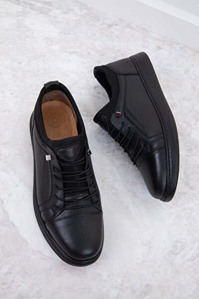 SOHO Fekete valódi bőr férfi tornacipő 20105