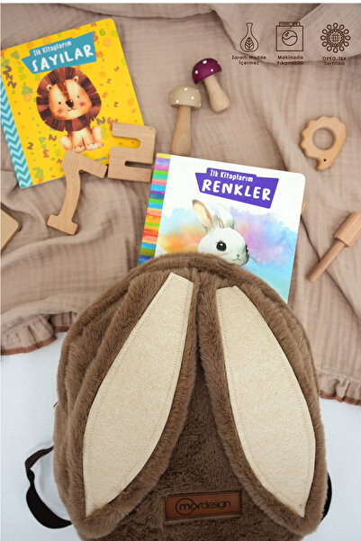 mordesign Cute Rabbit Kids Backpack: Plush Fabric Bag for Nursery/Classroom, Morbunny Series