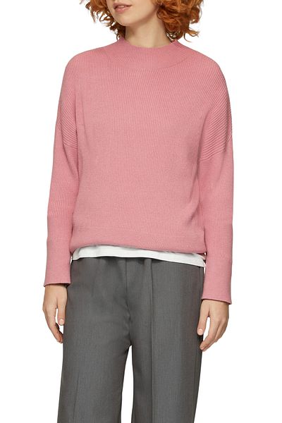 QS by s.Oliver Oversize Straight Cut Rib Knit Pullover