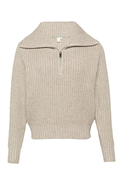 QS by s.Oliver Pulover tricotat moale - Detaliat cu fermoar