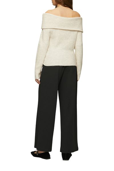 QS by s.Oliver Rib Knit Sweater with a Large Turn-Down Collar