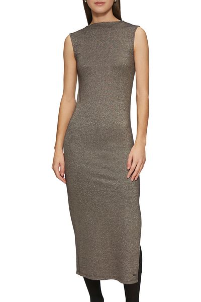 QS by s.Oliver Long, Sleeveless Dress with Glitter Effect