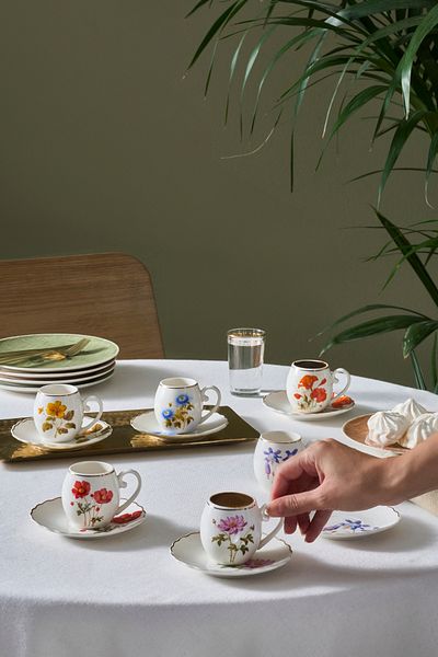 Karaca Gardenia 6-Person Coffee Cup 90 ml