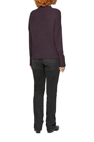 QS by s.Oliver Luźny sweter z prostym krojem i ściągaczem