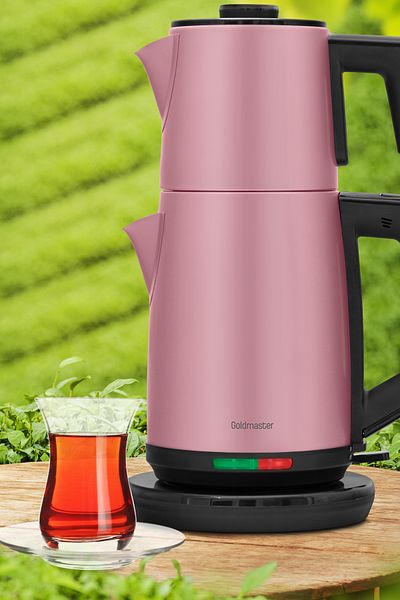 GOLDMASTER Pink Acacia - XL 2200 Watts Patented Steel Tea Maker & Kettle