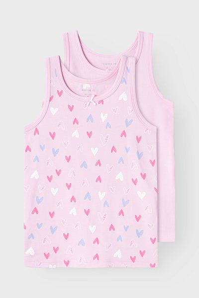 Name it Nmftank Top 2P Pink Hearts Noos