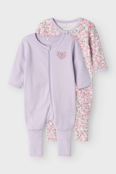 Name it NBFNIGHTSUIT 2P Zip FF - Petit Flower Noos Design